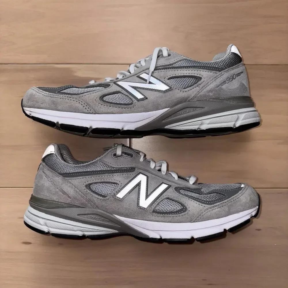 New Balance 990v4 Gray White Running Shoes Men’s Size 9.5 Made in USA - Picture 2 of 8